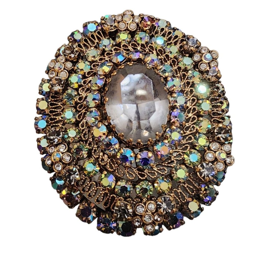 Vintage Rare Spectacular Dazzling Signed Austria Articulating Brooch (A1919)